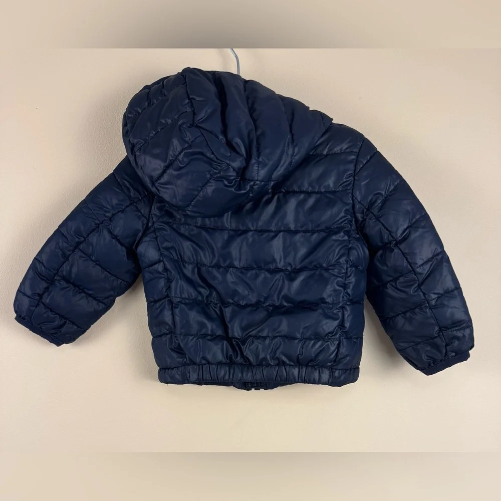 Primary Lightweight Puffer Jacket in Navy size 6-12M - Picture 2 of 3